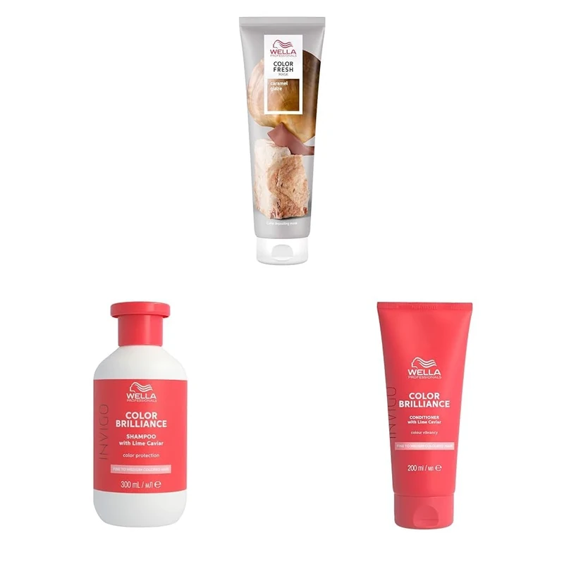Wella Professionals Color Fresh Mask, Temporary Hair Colour Refresh Treatment, Semi-Permanent Hair Dye, Hair Gloss Treatment 150ml, Caramel Glaze Trio