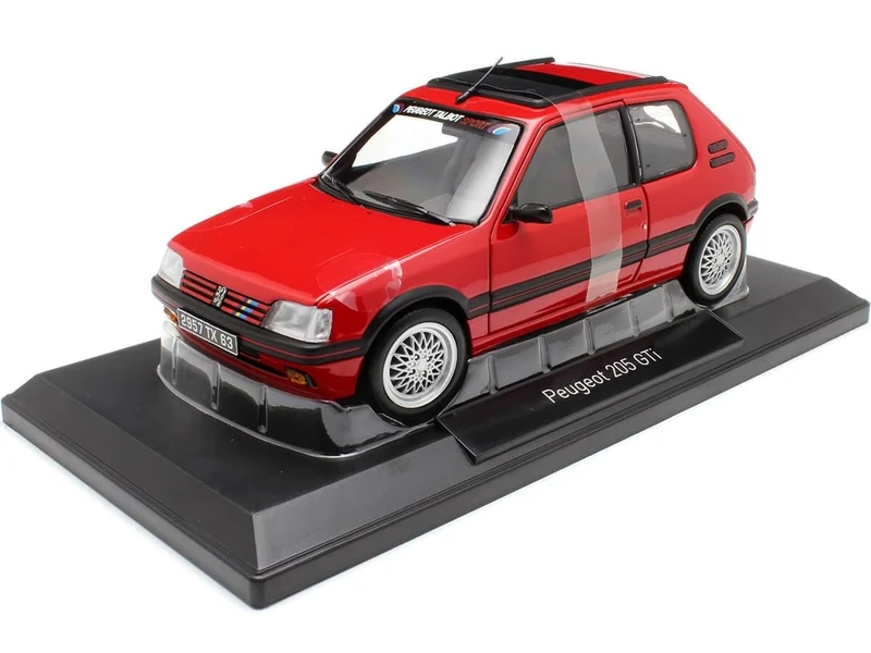 Norev Peugeot 205 GTI 1.9 PTS deco 1991 Red Vallelunga 1/18