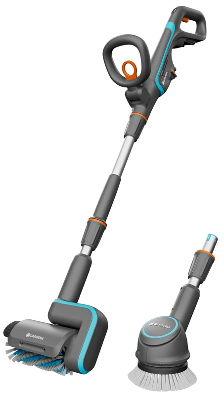 Gardena cordless Multi-Cleaner AquaBrush Universal 04/18V P4A solo: Battery-powered cleaning tool, wet cleaning of patio floors in just one step, without rechargeable battery (14842-55)