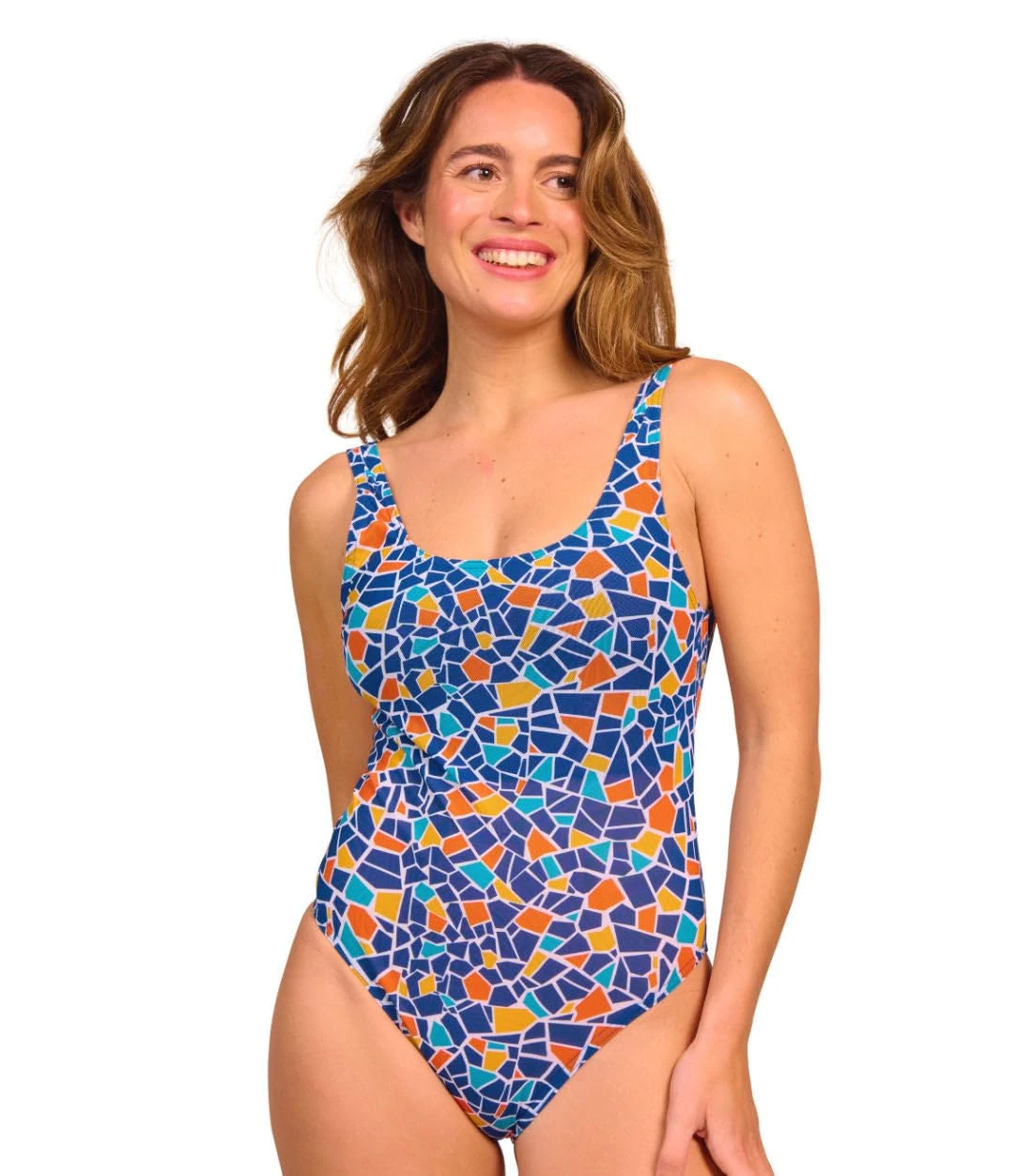 Kiniki Women's Tan Through Scoop Neck Swimsuit Swimwear - Monaco