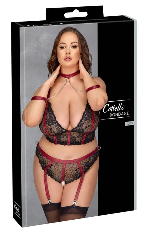 Bra Set Bondage XXL Black/Red