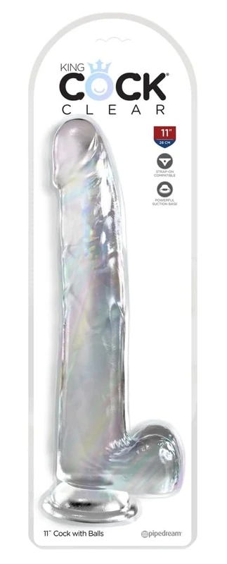 King Cock King Cock Clear 11" with Balls Clear 28 cm