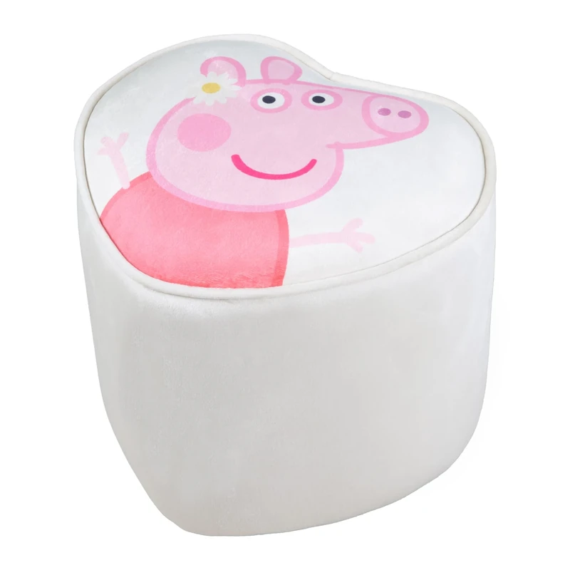 roba Children's Stool in Peppa Pig Design - Stool for girls & boys from 18 months - Load capacity up to 60 kg - Padded stool in heart shape - Beige
