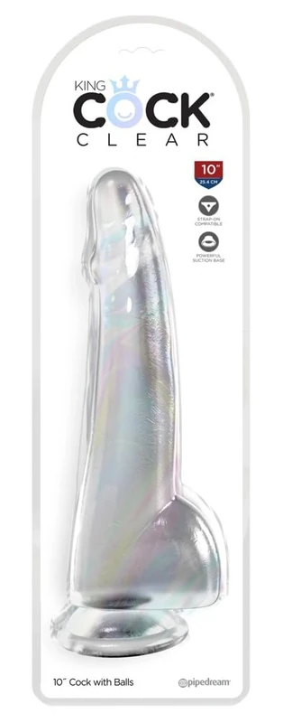King Cock King Cock Clear 10" Cock with Balls - Clear Clear 25.5 cm