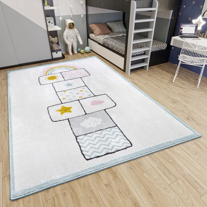 Hanse Home Adventures Children's Rug - Bouncy Box, Bouncy Game Pattern Rug Boys Girls for Children's Room, Playroom, Teenager's Room, Living Room - Blue, 160 x 235 cm