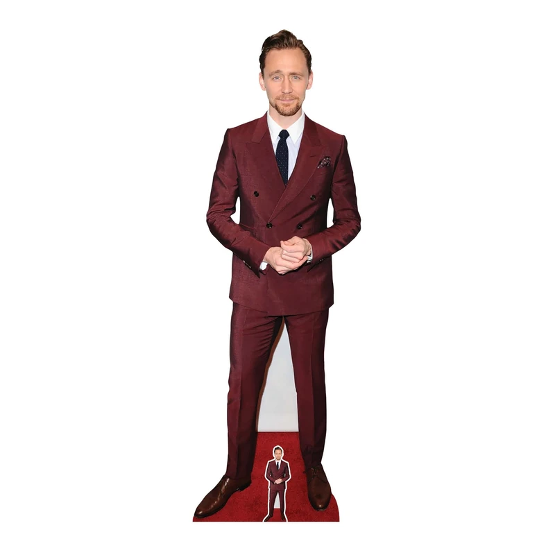 Star Cutouts CS1111 Tom Hiddleston Red Suit Lifesize Cardboard Cutout with Mini – Celebrity Event Display, Party Decoration & Fan Gift