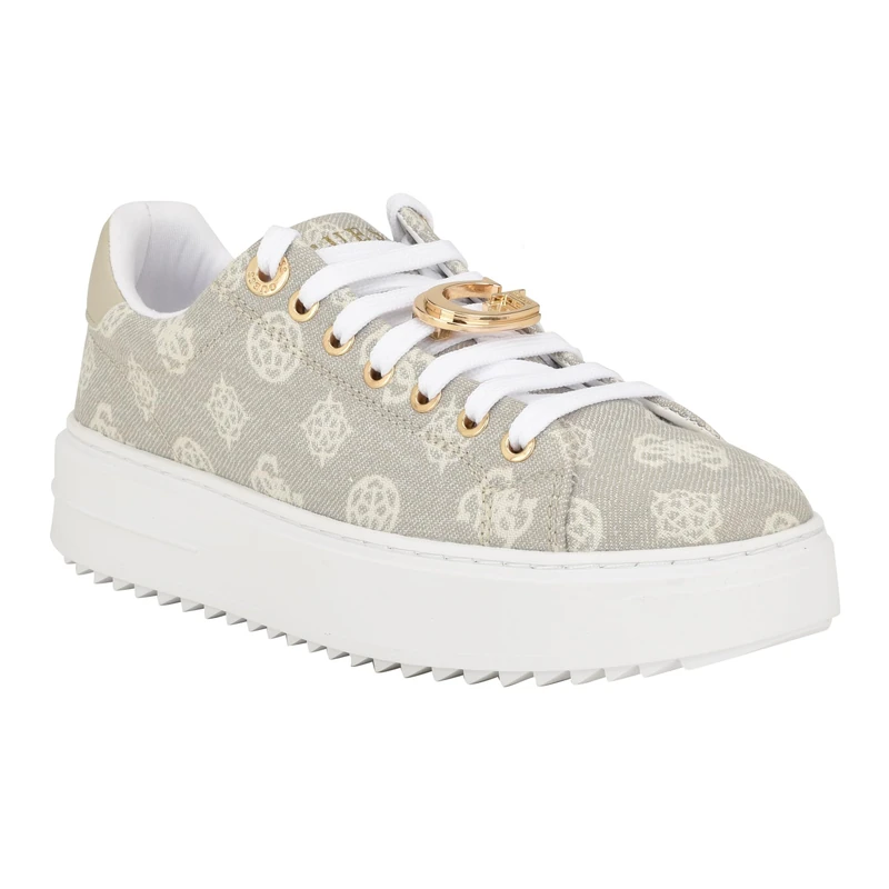 GUESS Women's Denesa Sneaker, Taupe/White 240, 9 UK