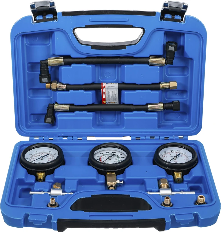 BGS 74355 | Fuel and Compression Pressure Test Gauges Set | for Motorcycles | 11 pcs.