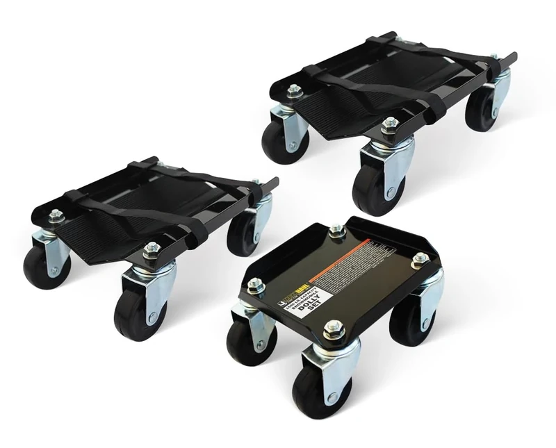 MaxxHaul 50859 Snowmobile Moving Dolly Set, 1500lbs Load Capacity V-Slide Anti-Slip Rubber Pads Straps Firmly Attaching on Skis - Image 1