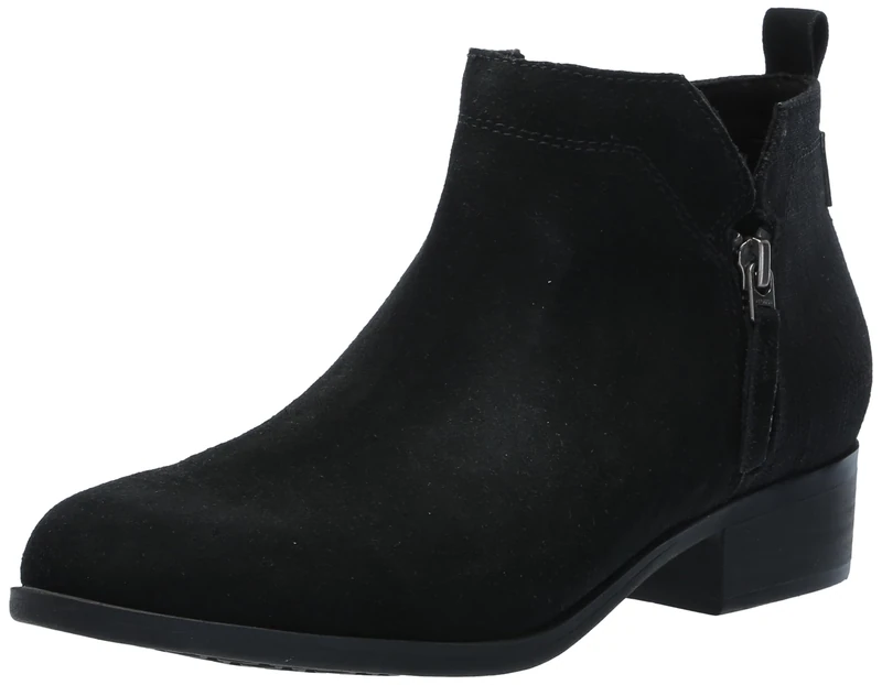 TOMS Women's Dahlia Ankle Boot, Black Suede/Heritage Canvas, 7 UK