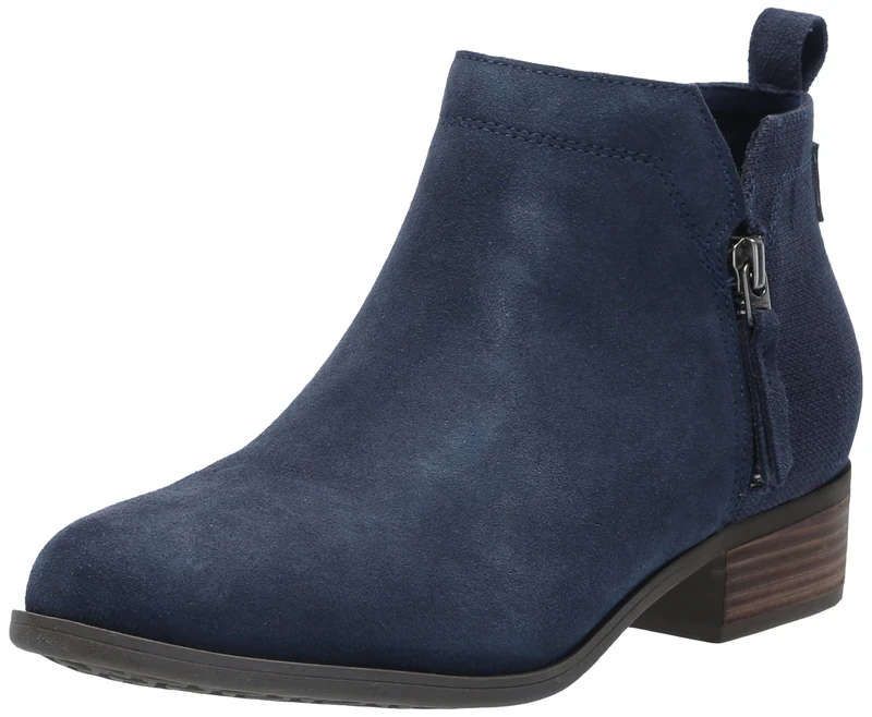 TOMS Women's Dahlia Ankle Boot, Navy Suede/Heritage Canvas, 5.5 UK
