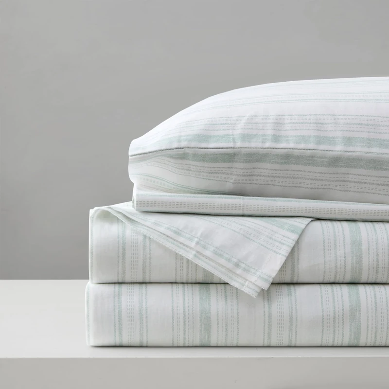 Comfort Spaces 100% Cotton Sheet Set Breathable, Lightweight, Soft with 14" Elastic Pocket Fits up to 16" Mattress, All Season Cozy Bedding, Matching Pillow Case, Queen Good Vibes 4 Piece