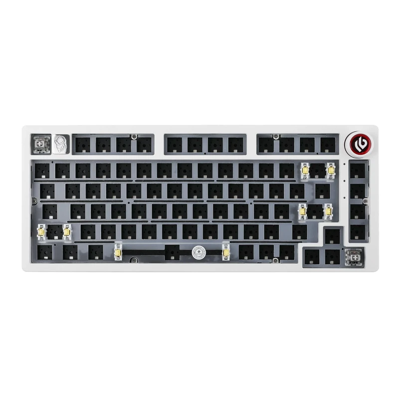 EPOMAKER x LEOBOG Hi75 Aluminum Alloy Wired Mechanical Keyboard Barebones Kit, Programmable Gasket-mounted Gaming Keyboard Kit, Hot Swappable, with Mode-Switching Knob, NKRO for Win/Mac (White)