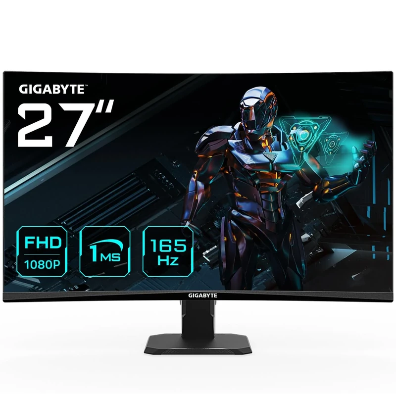 Gigabyte GS27F 27" FHD Gaming Monitor - 1920 x 1080, 165Hz, 1ms, 300 cd/m², FreeSync Premium, HDR Ready, HDMI 2.0, DisplayPort 1.4