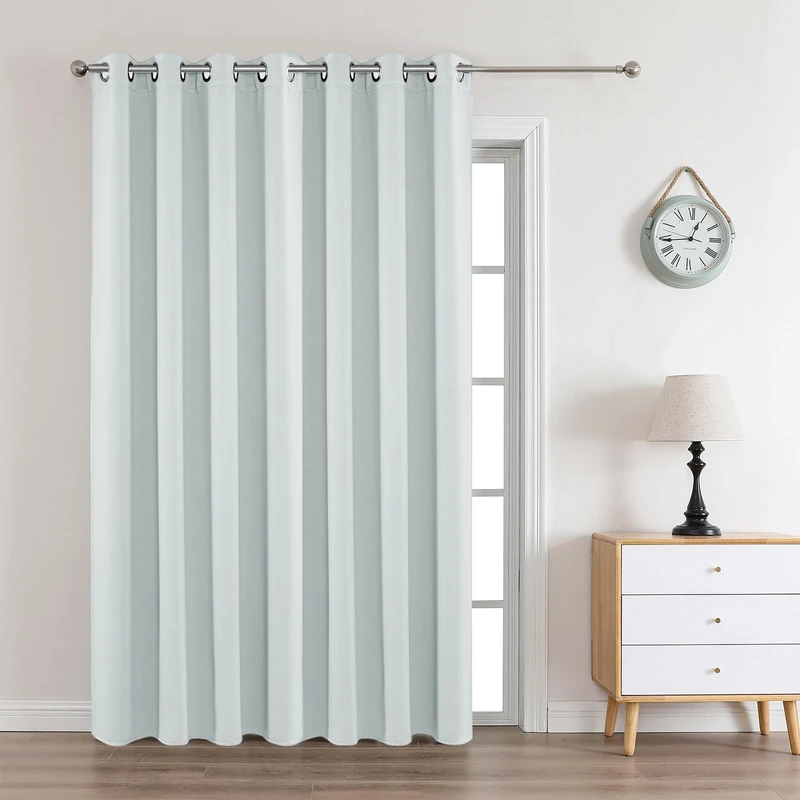 Joydeco White Curtains 95 Inches Long 1 Panel, Thermal Insulated Long Curtains& Drapes 1 Piece, Room Darkening Grommet Drapes for Living Room Bedroom Window (W70 x L95 Inch, Greyish White)