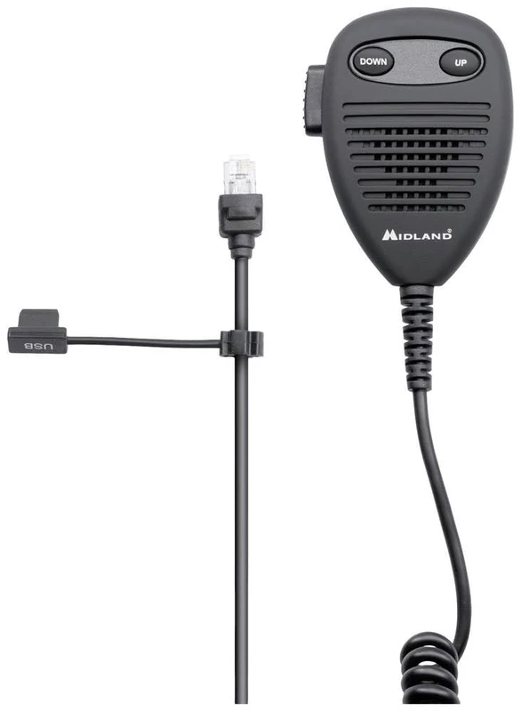 Midland - USB Microphone M-Mini, Compatible with M-Mini USB, Compact Audio for Clear Communication, Up/Down Buttons, Accessories for CB Radio Communication