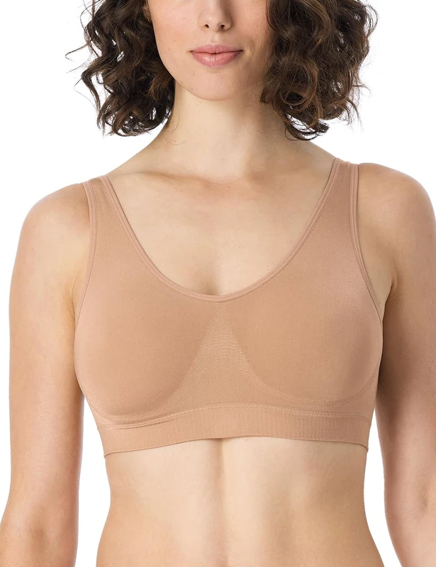 Schiesser Women's Bustier with Removable Pads Seamless Classic Seamless Sports Bra, Maple_181105, 3XL - Image 1