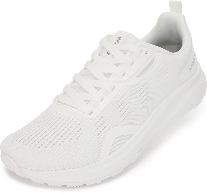 BRONAX Women's Wide Toe Box Road Running Shoes | Wide Athletic Tennis Sneakers with Rubber Outsole, S73 | White, Wide