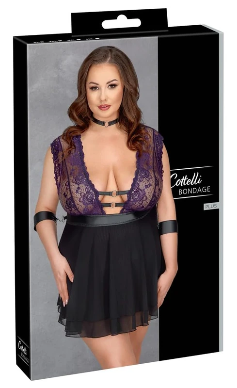 Cottelli Bondage Women's Bond Babydoll Black/Purple 4XL