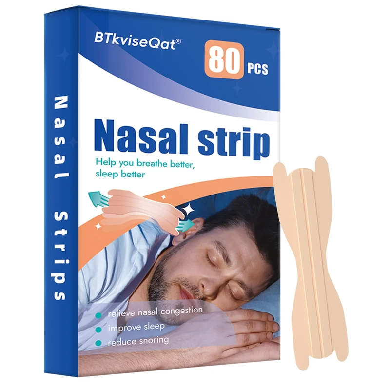 BTkviseQat Nasal Strips 80 pcs - Anti Snoring & Blocked Nose Relief
