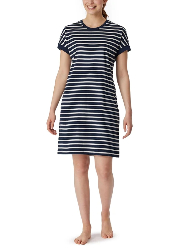 Schiesser Women's Casual Essentials Nightgown, Midnight Blue_181251, 24