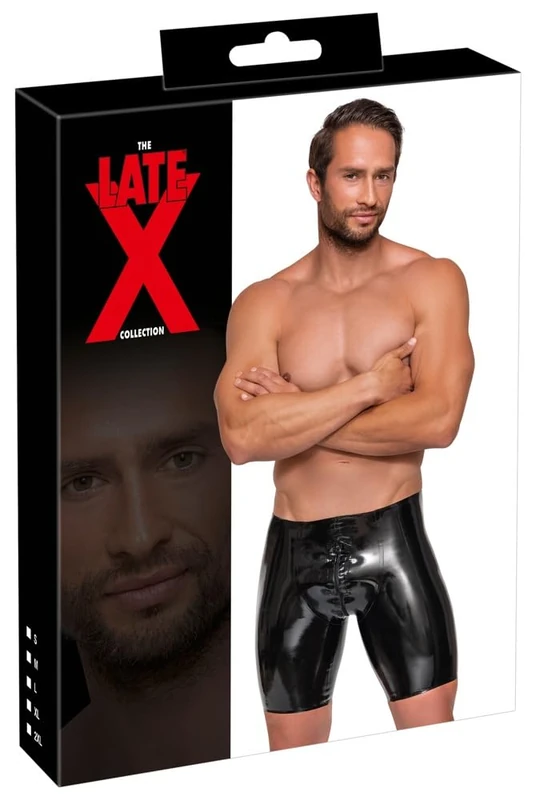 Late X Men's Latex Pants Zip Black XXL - Image 1