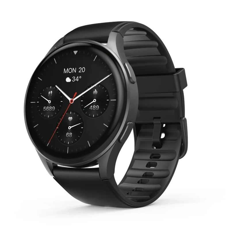 Hama "8900" Smart Watch, GPS, AMOLED 43 mm, Telephone & Alexa Function, Round, Black