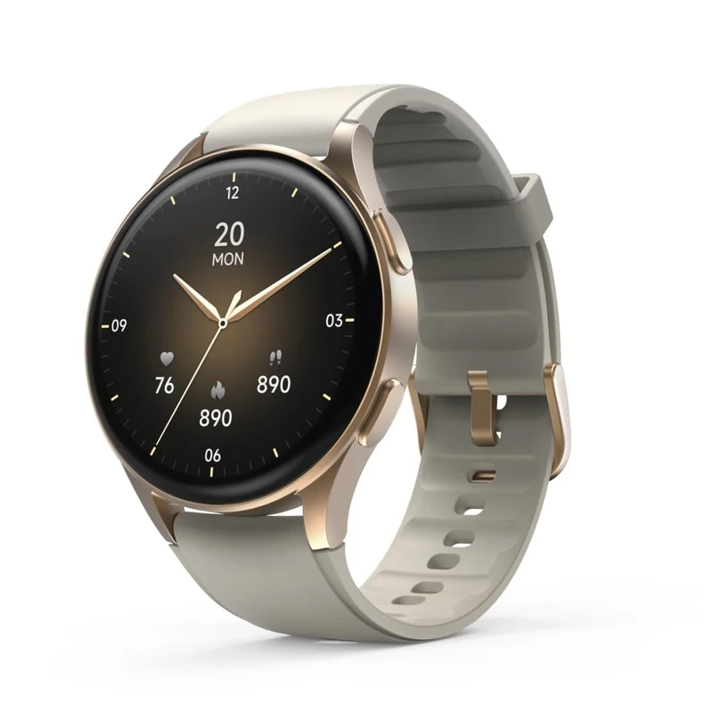 Hama "8900" Smart Watch, GPS, AMOLED 43 mm, Telephone & Alexa Function, Round, Gold - Image 1