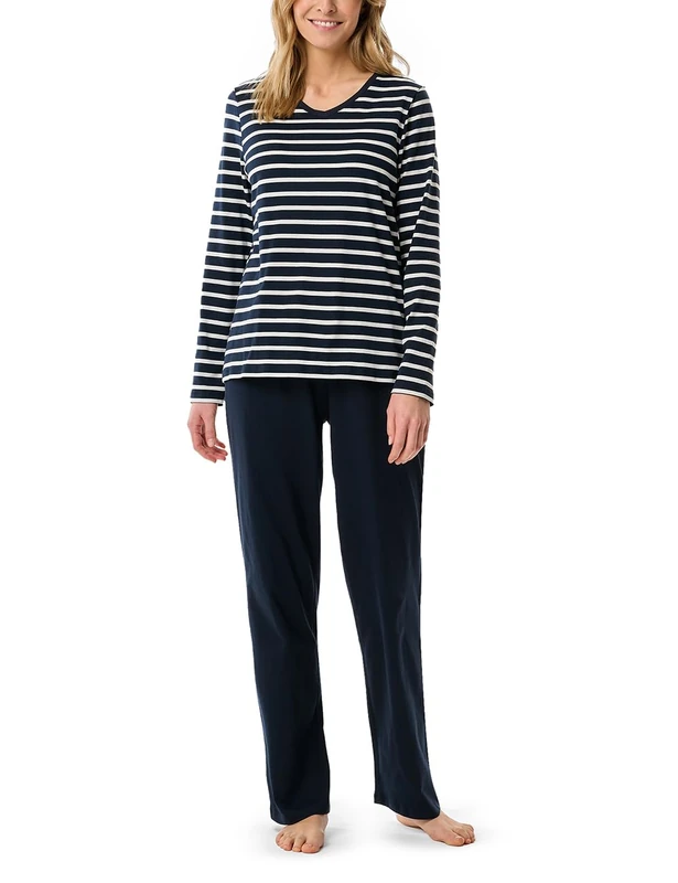 Schiesser Women's Casual Essentials Pajama Set, Nachtblau_181756, 42