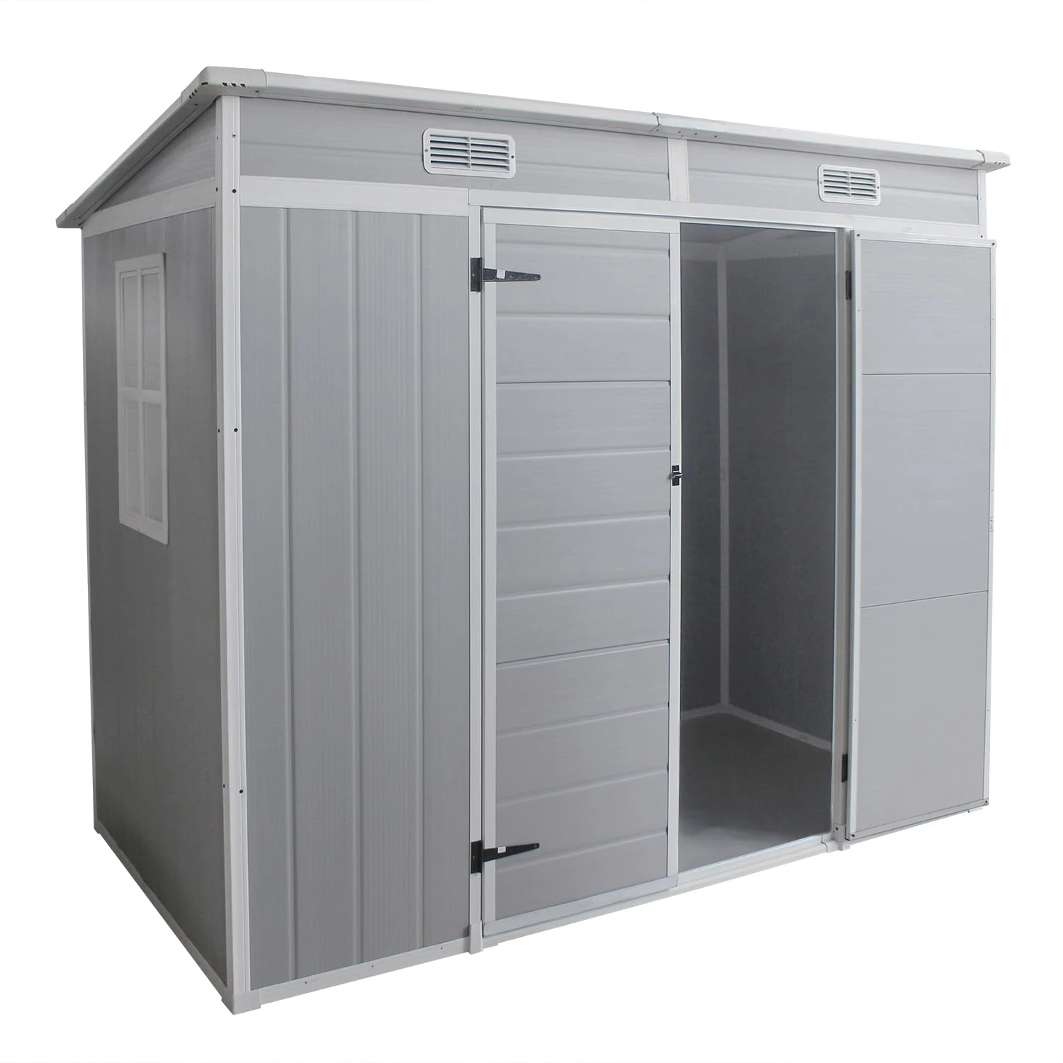 Panana Outdoor Storage Sheds Includes Plastic Floor,Plastic House Tool Shed Box,4ft,5ft,6ft (8x4f Pent roof)