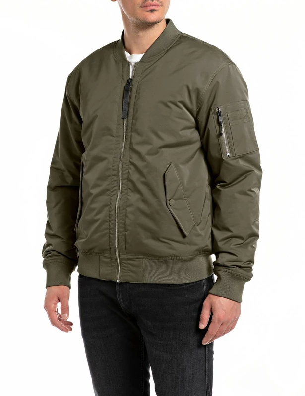 Replay Men's M8377p Blouson, 759 MUD Green, L