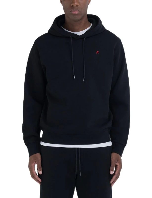 Replay Men's M6923 Hooded Sweatshirt, 098 Black, XS