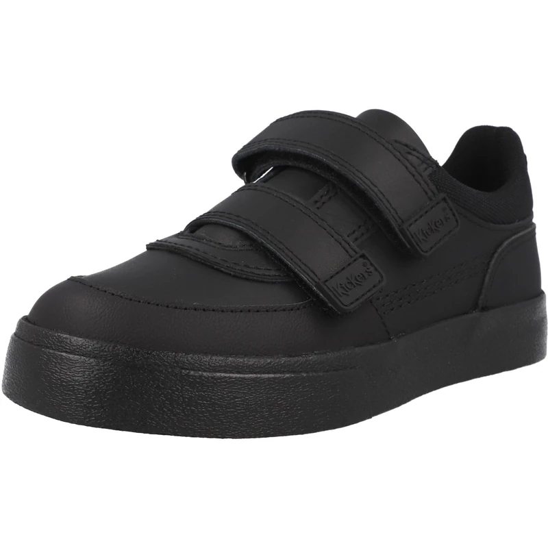 Kickers Boy's Tovni Scuff Lo Leather School Shoes | Smart Everyday School Look | Everyday Comfort Fit, Cushioned for All-Day Wear, Black, 6 UK Child