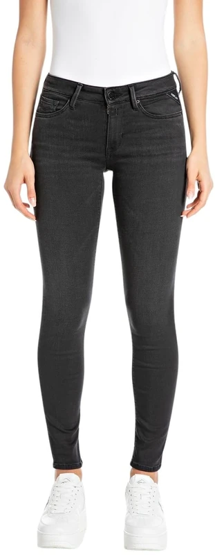 REPLAY Damen Jeans New Luz Skinny-Fit, Schwarz (Black 098-3), 23W / 30L