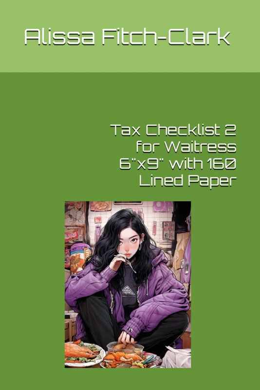 Tax Checklist 2 for Waitress 6"x9" with 160 Lined Paper