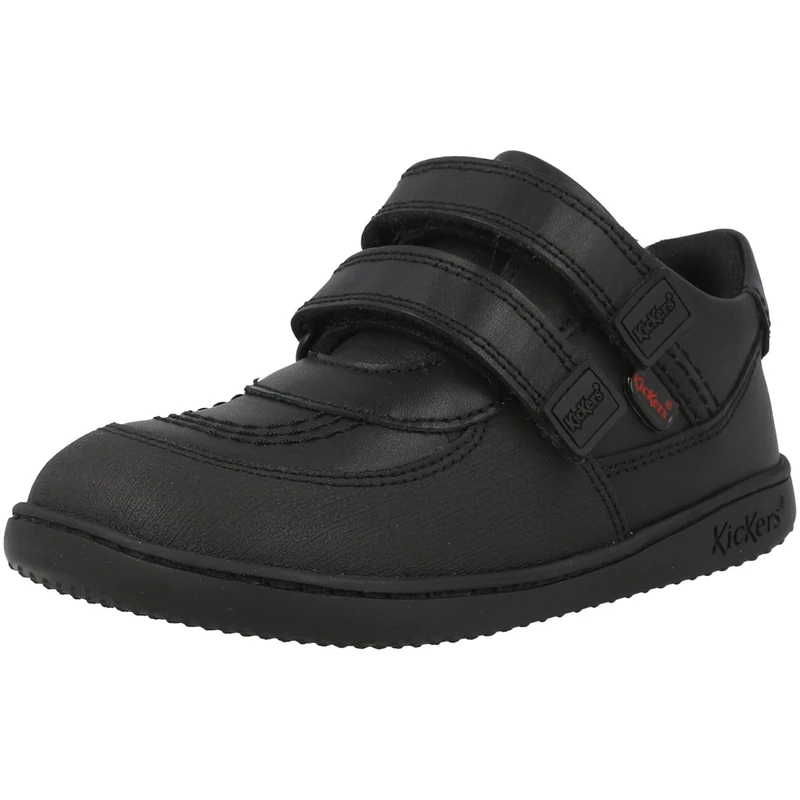 Kickers Unisex Kids Playflex Lo Vel Leather School Shoes | Smart Everyday School Look | Everyday Comfort Fit, Cushioned for All-Day Wear, Black, 8.5 UK Child - Image 1