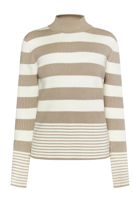 caneva Women's Knitted Jumper, Grey, Beige, Wool White, M/L