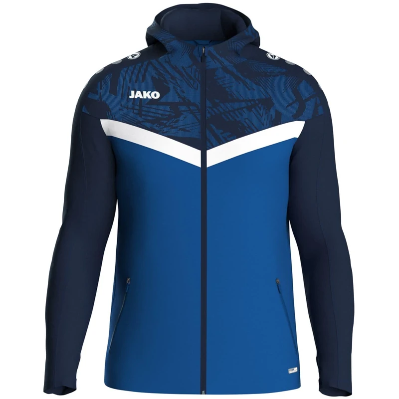 JAKO Men's Iconic Hooded Jacket, Royal/Navy, 4XL