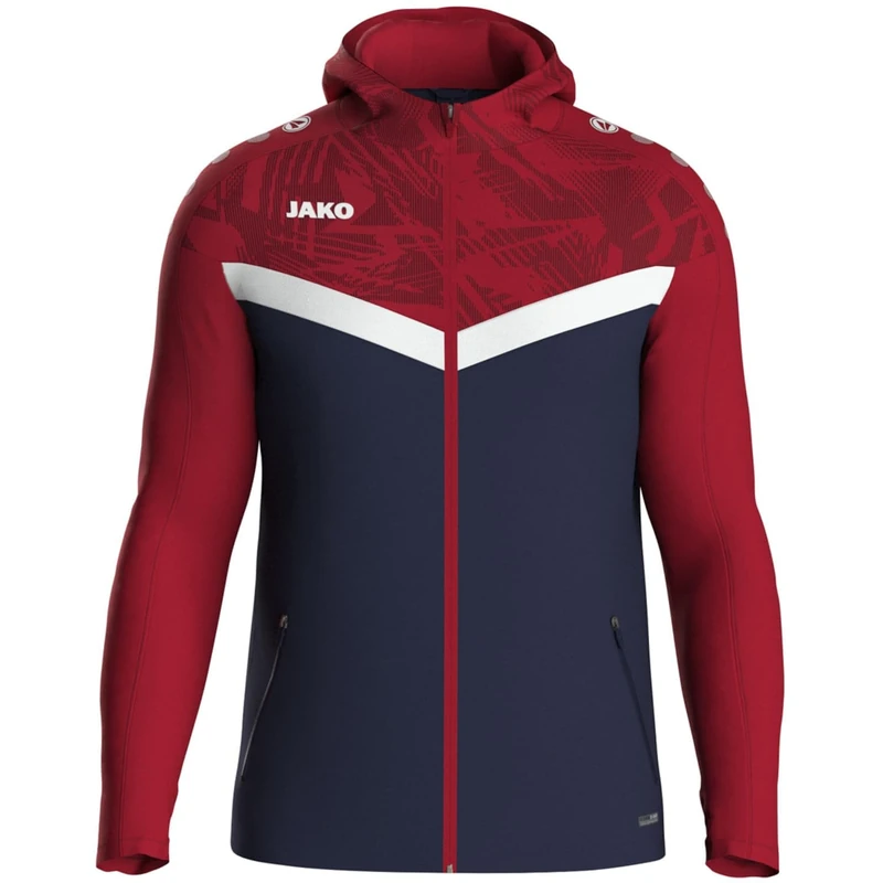 JAKO ICONIC Hooded Jacket - Zip Hoodie Men's Comfortable Sweat Jacket with Keep Dry Function Made from 100% Recycled Polyester