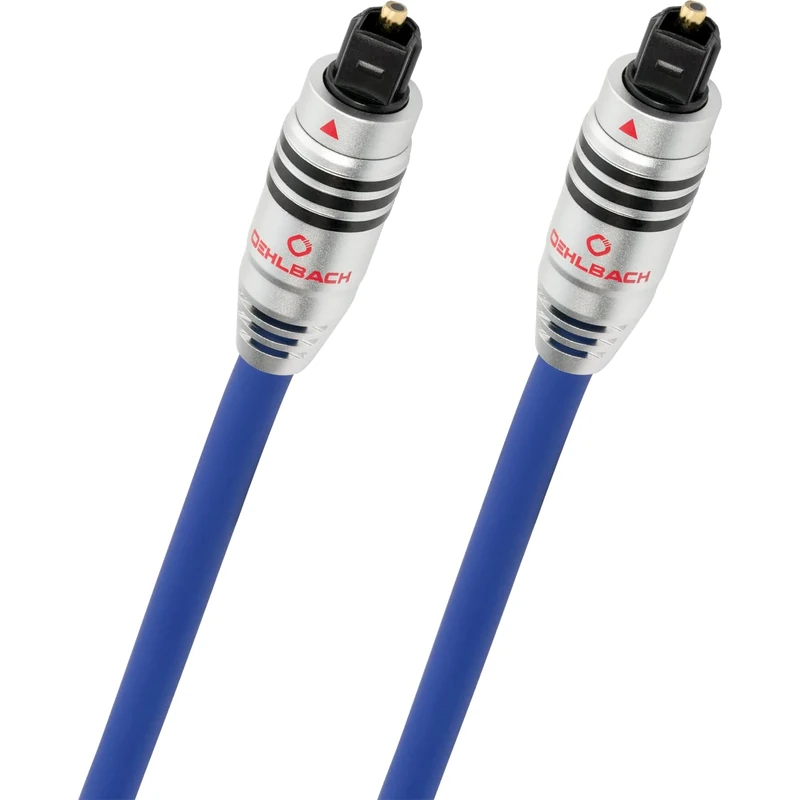 OEHLBACH Series 80 - High-End Optical Digital Cable with Full Metal Toslink Connector (Digital Audio Cable - Home Cinema, Soundbar, Blu-Ray Player & PS4pro, Xbox One) 7.5 m - Blue