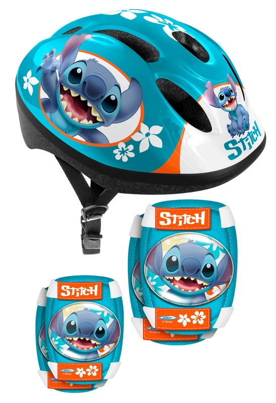 STAMP ST626507 Combo (Helmet + Knee & Elbow Pads) Youth Unisex, Blue, 50-56 cm