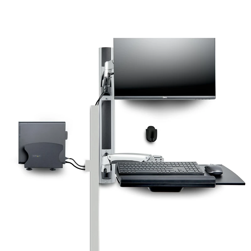 StarTech.com Wall Mount Workstation, VESA Mount For 32" Monitor (22lb/10kg), Fully Articulating Monitor Mount & Keyboard Tray