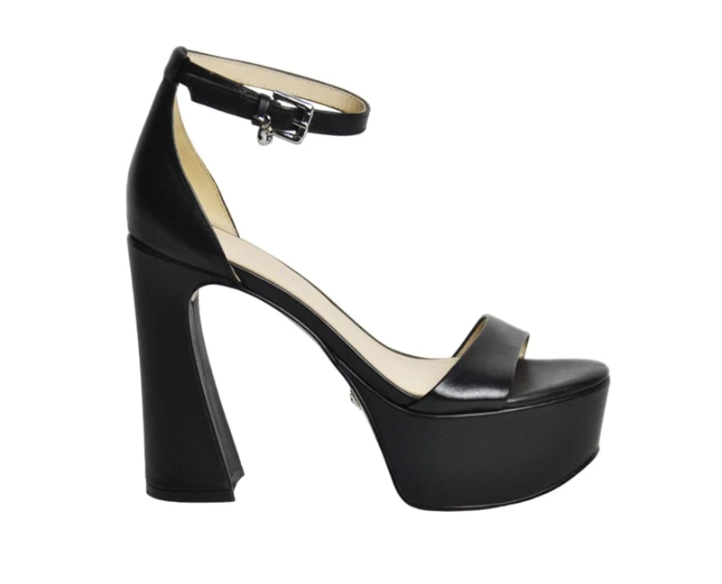 GUESS Women's IDAS Sneaker, Black, 6 UK