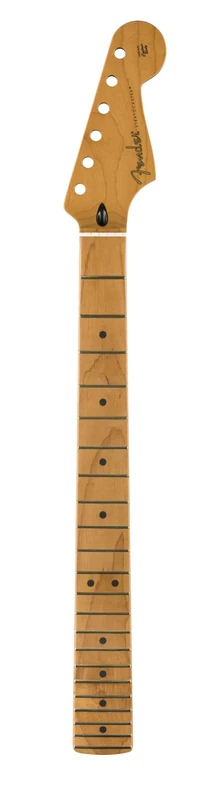 Fender Satin Roasted Maple Stratocaster Neck, 22 Jumbo Frets, 12", Maple, Flat Oval Shape