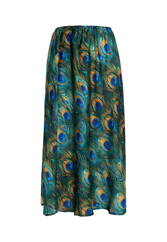 Mioki Women's Skirt, Turquoise Multi-Coloured, M
