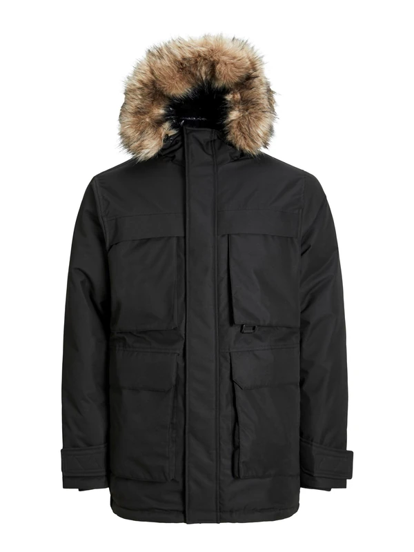 JACK&JONES PLUS Men's Jjstar Parka Jacket Pls, Black/Detail: no Badge, XXXXL