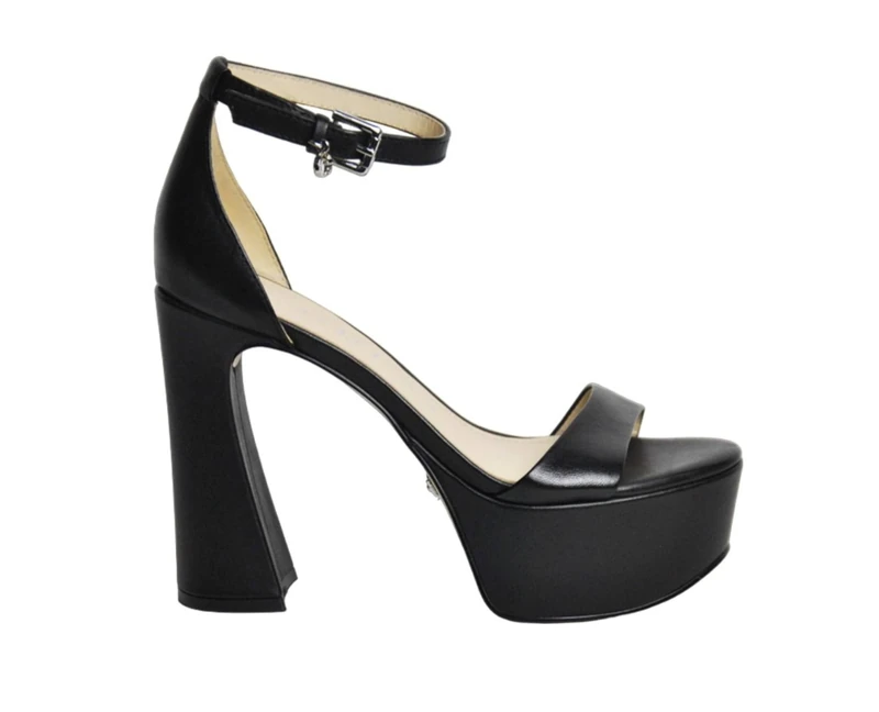 GUESS Women's IDAS Sneaker, Black, 8 UK