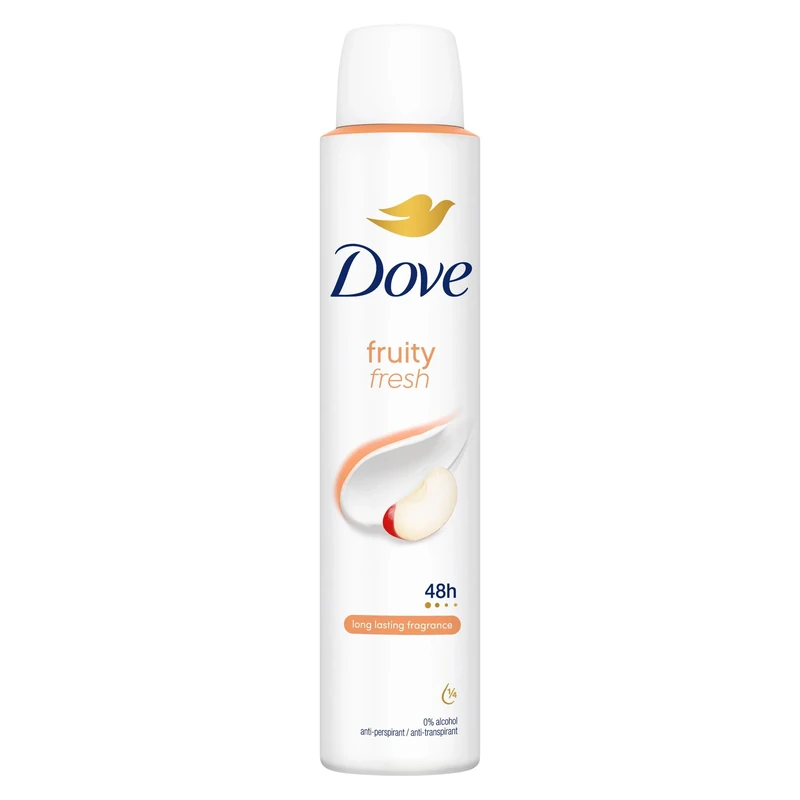 Dove Fruity Fresh Anti-Perspirant Aerosol Women's Deodorant Spray with ¼ moisturising cream for 48 hour sweat and odour protection 6x 200 ml