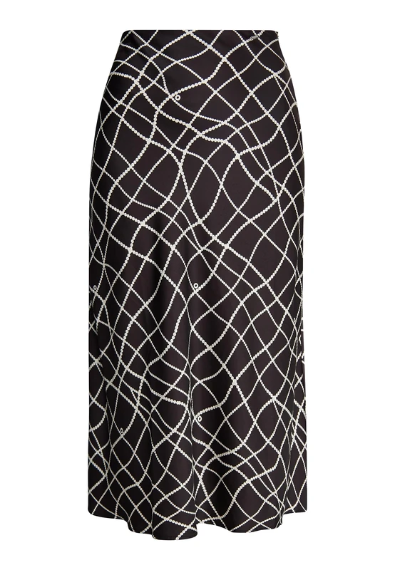 CLIMA IGLU Women's midi Skirt, Black Wool White, M - Image 1
