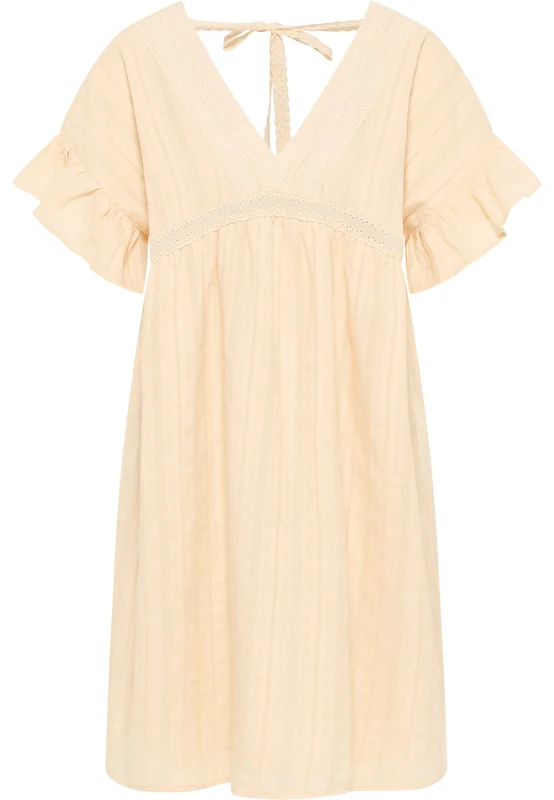 ICELOS Women's Dress, Beige Cream, L